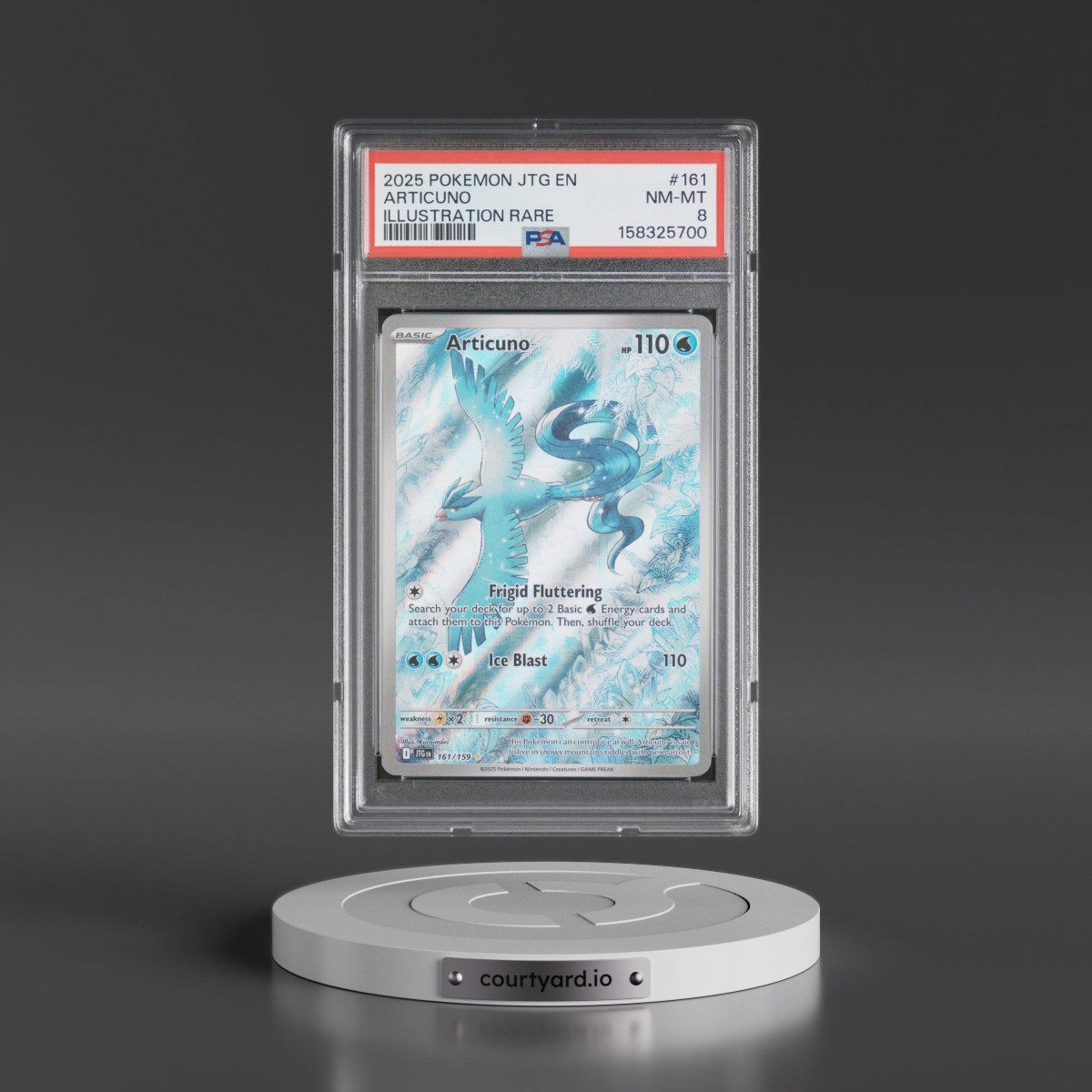 2025 Pokémon Jtg EN-Journey Together #161 Articuno - Illustration Rare (PSA 8 NM-MT)