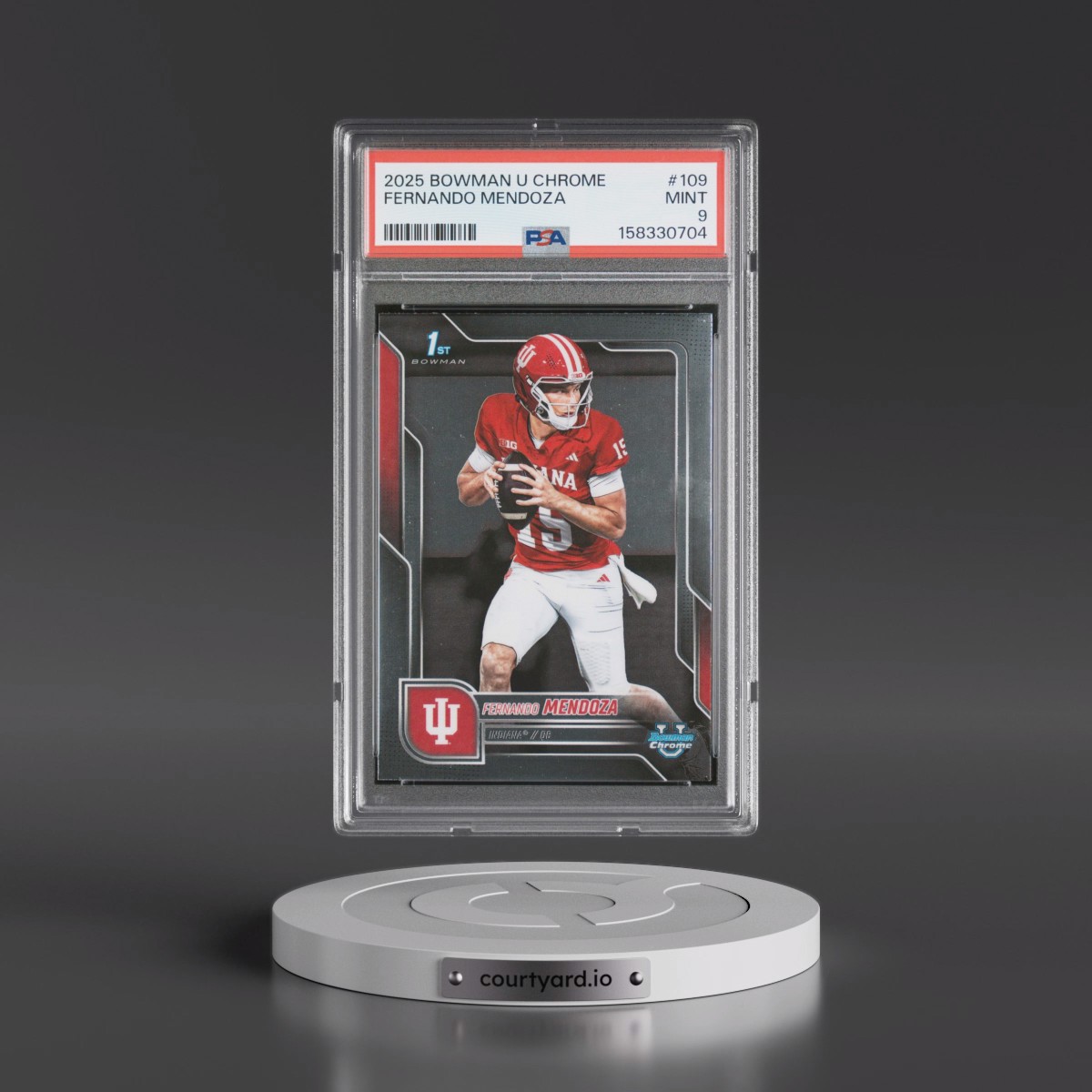 2025 Bowman University Chrome #109 Fernando Mendoza (PSA 9 MINT)