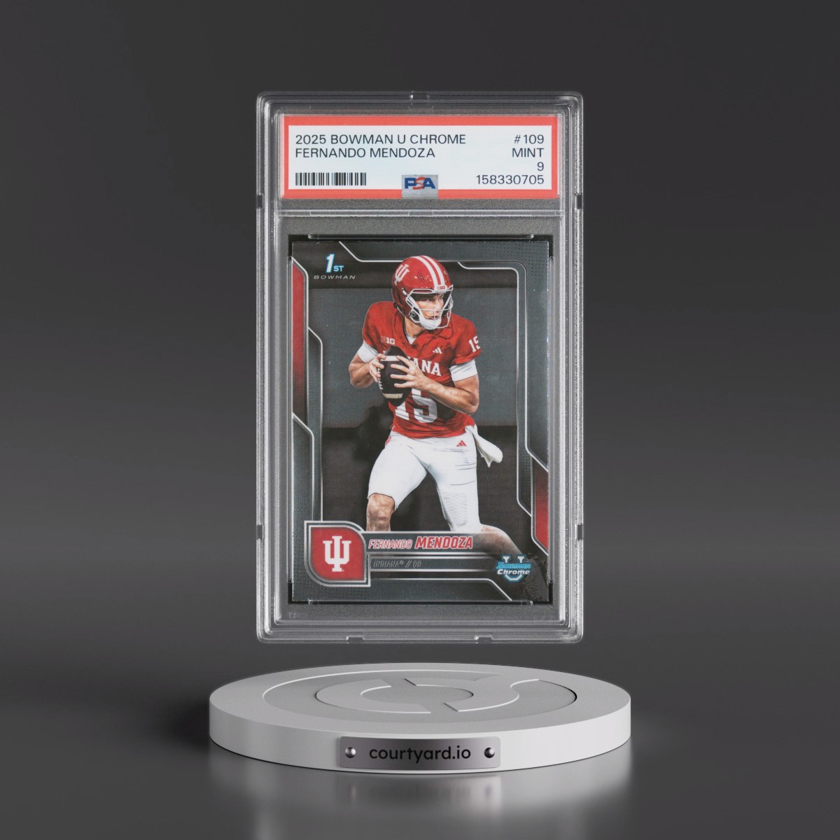 2025 Bowman University Chrome #109 Fernando Mendoza (PSA 9 MINT)
