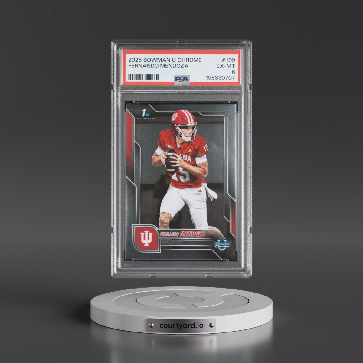 2025 Bowman University Chrome #109 Fernando Mendoza (PSA 6 EX-MT)