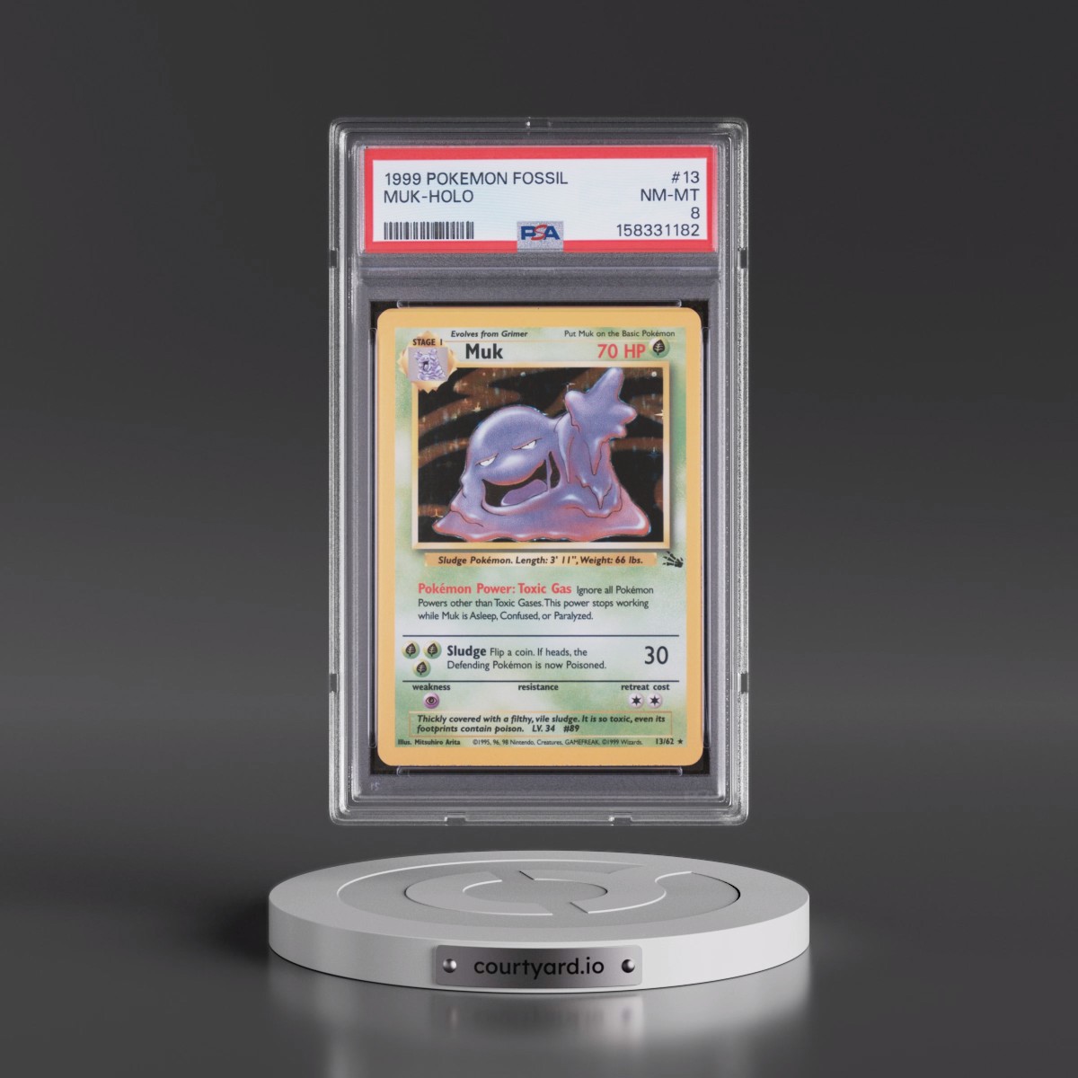 1999 Pokémon Fossil #13 Muk - Holo (PSA 8 NM-MT)