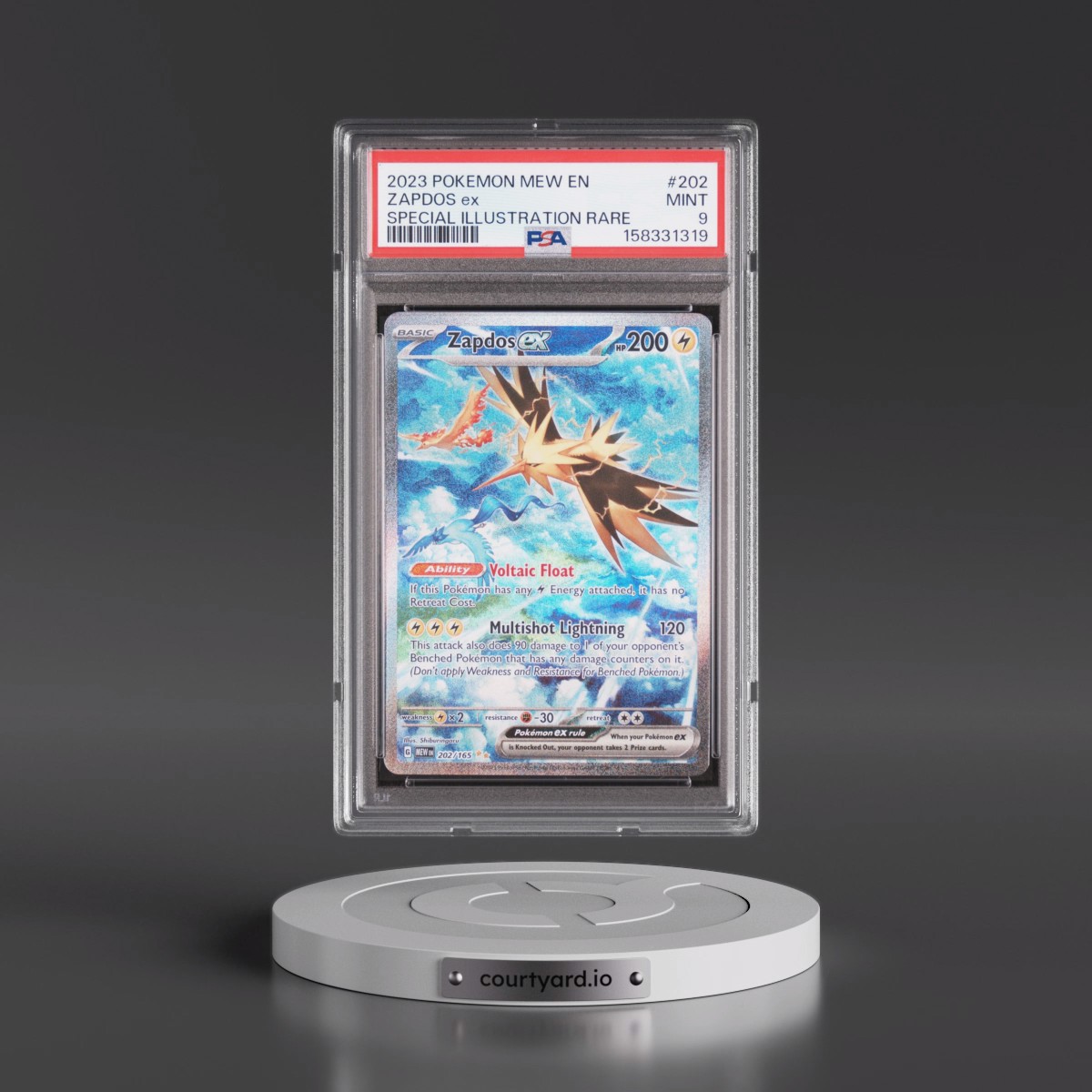 2023 Pokémon Mew EN-151 #202 Zapdos EX - Holo Special Illustration Rare (PSA 9 MINT)