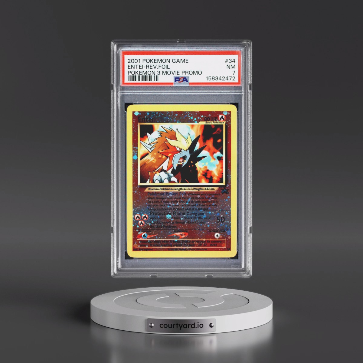 2001 Pokémon Game Movie #34 Entei - Reverse Foil Pokemon 3 Movie Promo (PSA 7 NM)