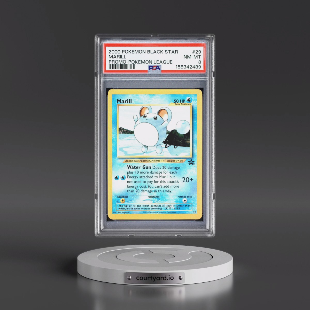 2000 Pokémon Promo Black Star #29 Marill - Pokemon League (PSA 8 NM-MT)