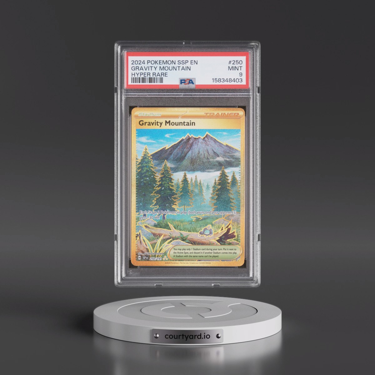 2024 Pokémon Ssp EN-Surging Sparks #250 Gravity Mountain - Hyper Rare (PSA 9 MINT)