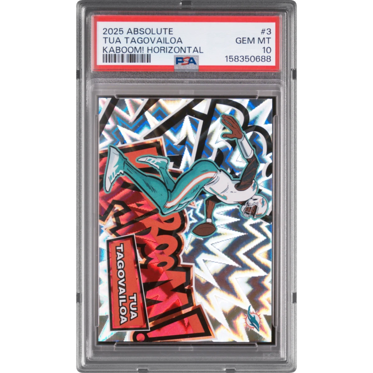 2025 Panini Absolute Kaboom! Horizontal #3 Tua Tagovailoa (PSA 10 GEM MINT)