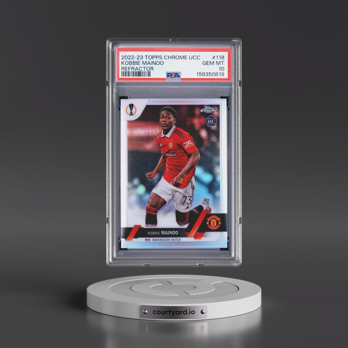 2022 Topps Chrome UEFA Club Competitions Kobbie Mainoo - Refractor #118 PSA 10