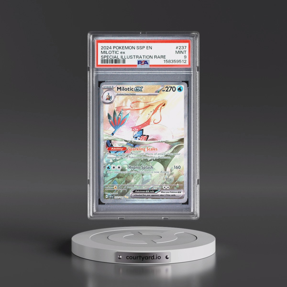 2024 Pokémon Ssp EN-Surging Sparks #237 Milotic EX - Holo Special Illustration Rare (PSA 9 MINT)