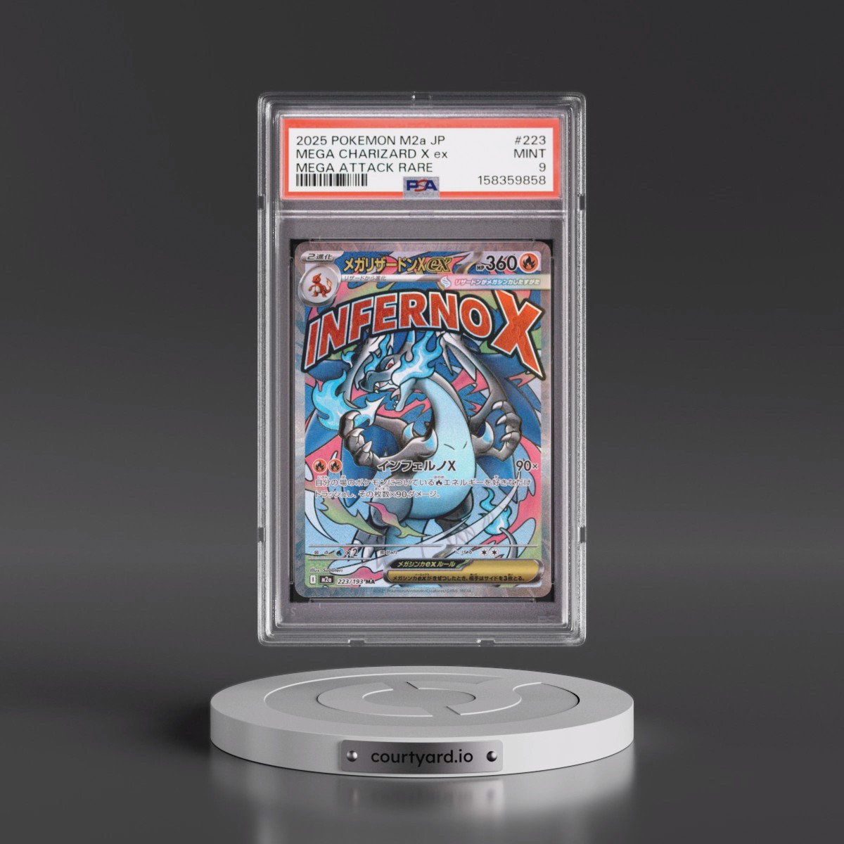 2025 Pokémon M2a-Mega Dream EX #223 Mega Charizard X EX - Holo Mega Attack Rare (PSA 9 MINT)