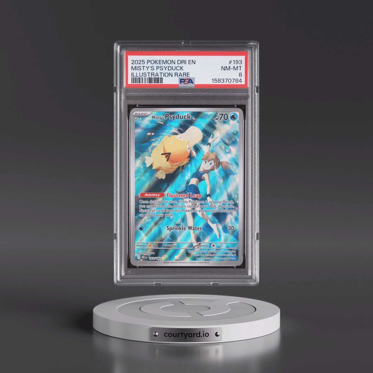 2025 Pokémon Dri EN-Destined Rivals #193 Misty's Psyduck - Illustration Rare (PSA 8 NM-MT)