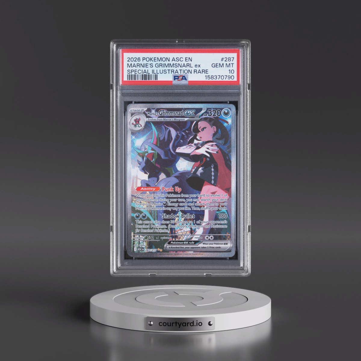 2026 Pokémon Asc EN-Ascended Heroes #287 Marnie's Grimmsnarl EX - Holo Special Illustration Rare (PSA 10 GEM MINT)