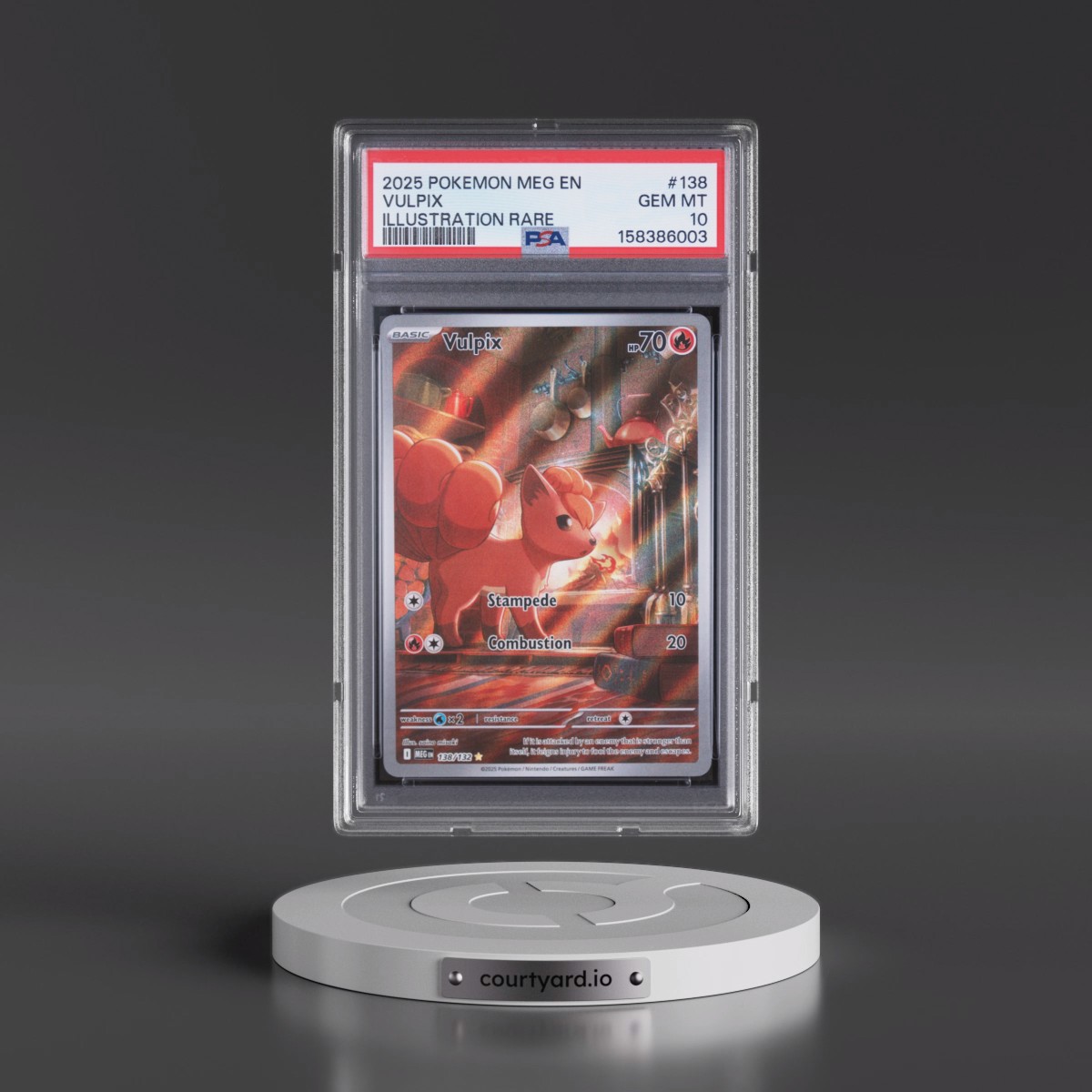 2025 Pokémon Meg EN-Mega Evolution #138 Vulpix - Illustration Rare (PSA 10 GEM MINT)