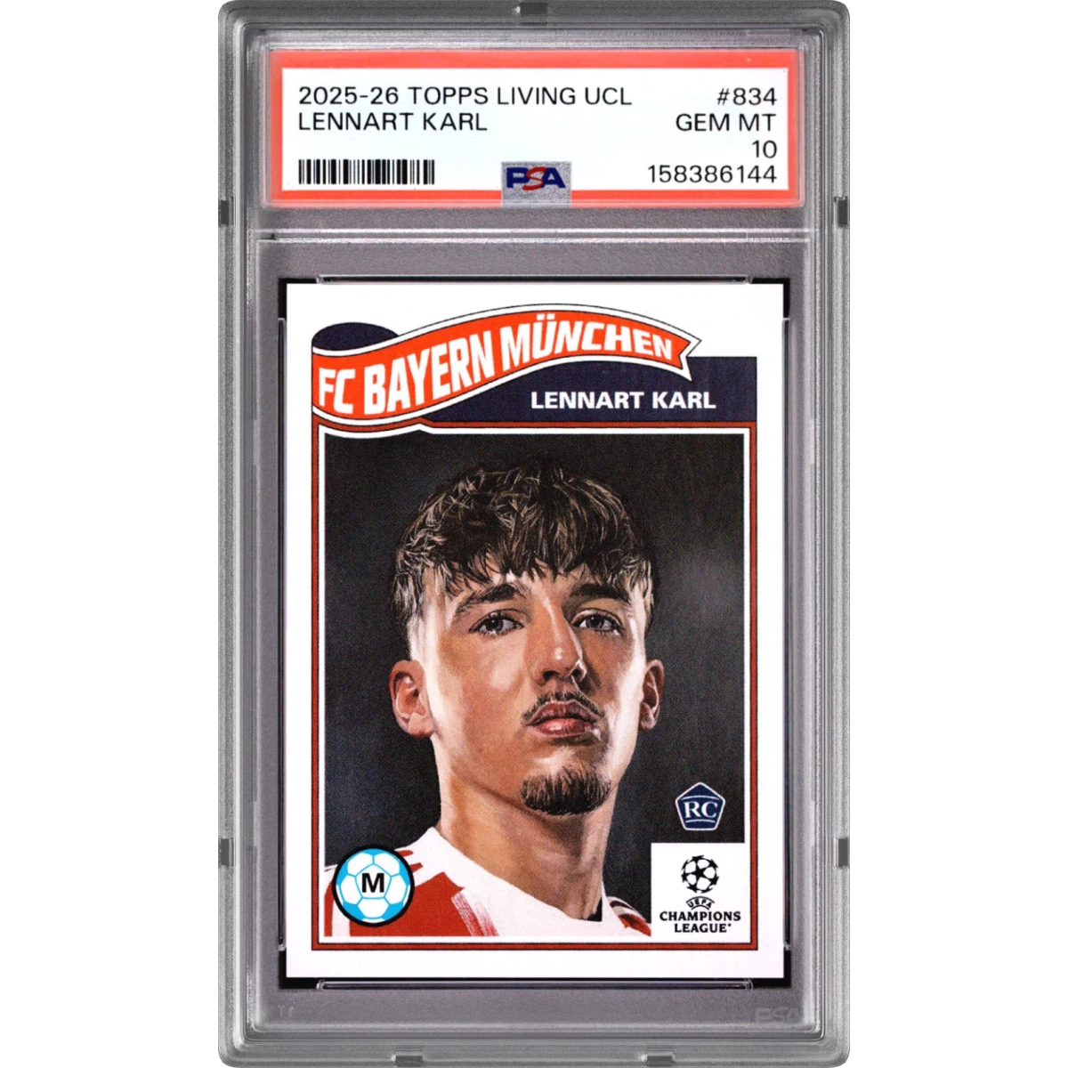 2025-2026 Topps Living UEFA Champions League #834 Lennart Karl (PSA 10 GEM MINT)