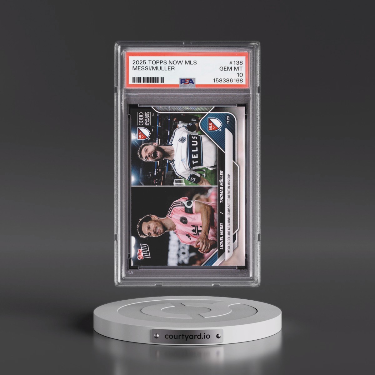 2025 Topps Now MLS #138 Lionel Messi/Thomas Muller (PSA 10 GEM MINT)