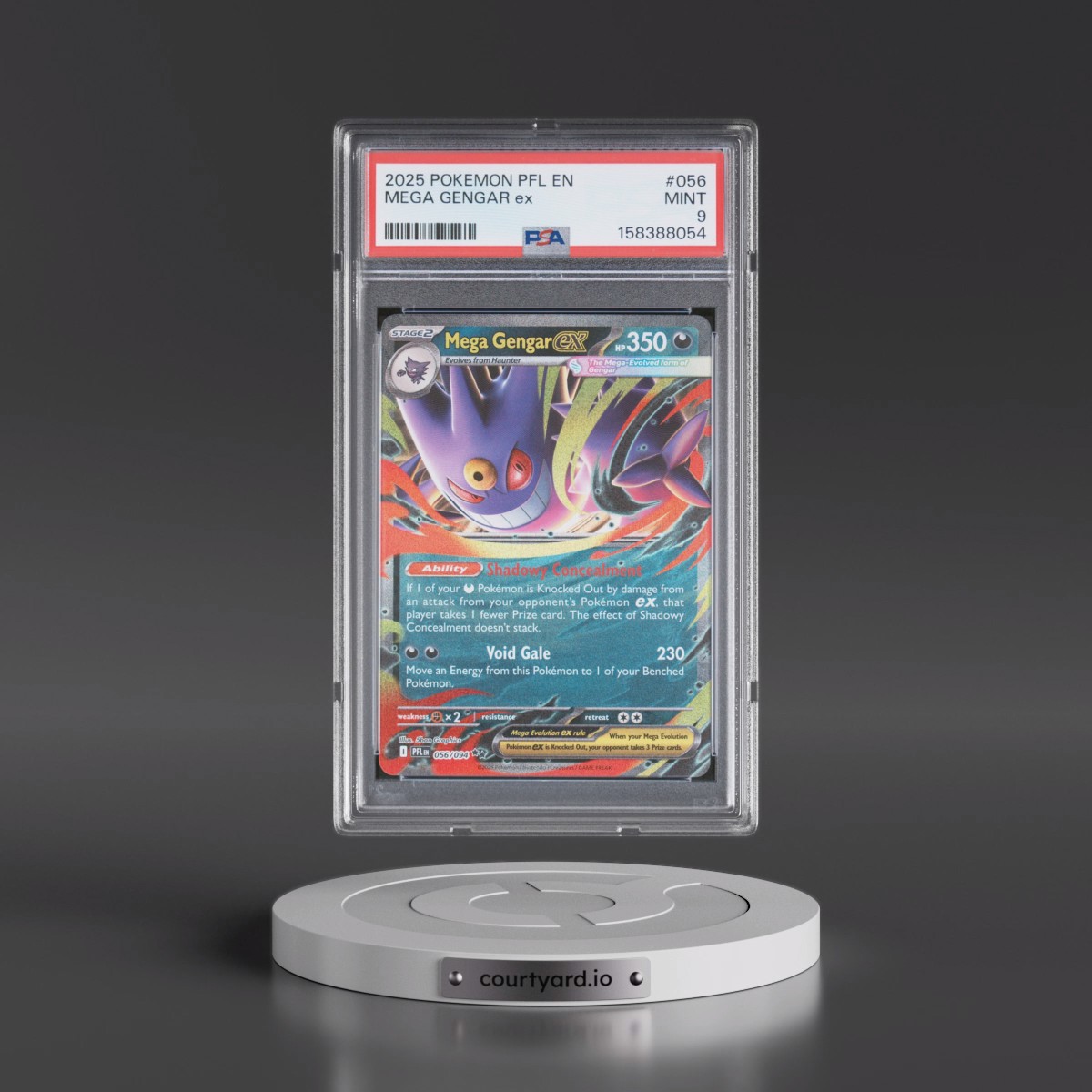 2025 Pokémon Pfl EN-Phantasmal Flames #056 Mega Gengar EX - Holo (PSA 9 MINT)