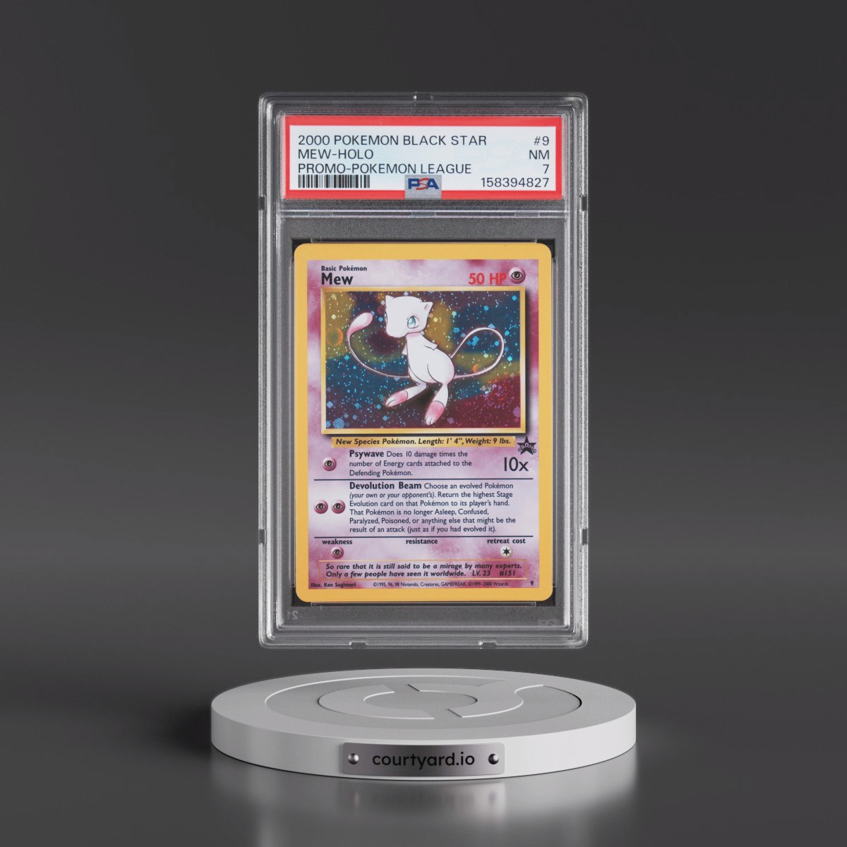 2000 Pokémon Promo Black Star #9 Mew - Holo Pokemon League (PSA 7 NM)