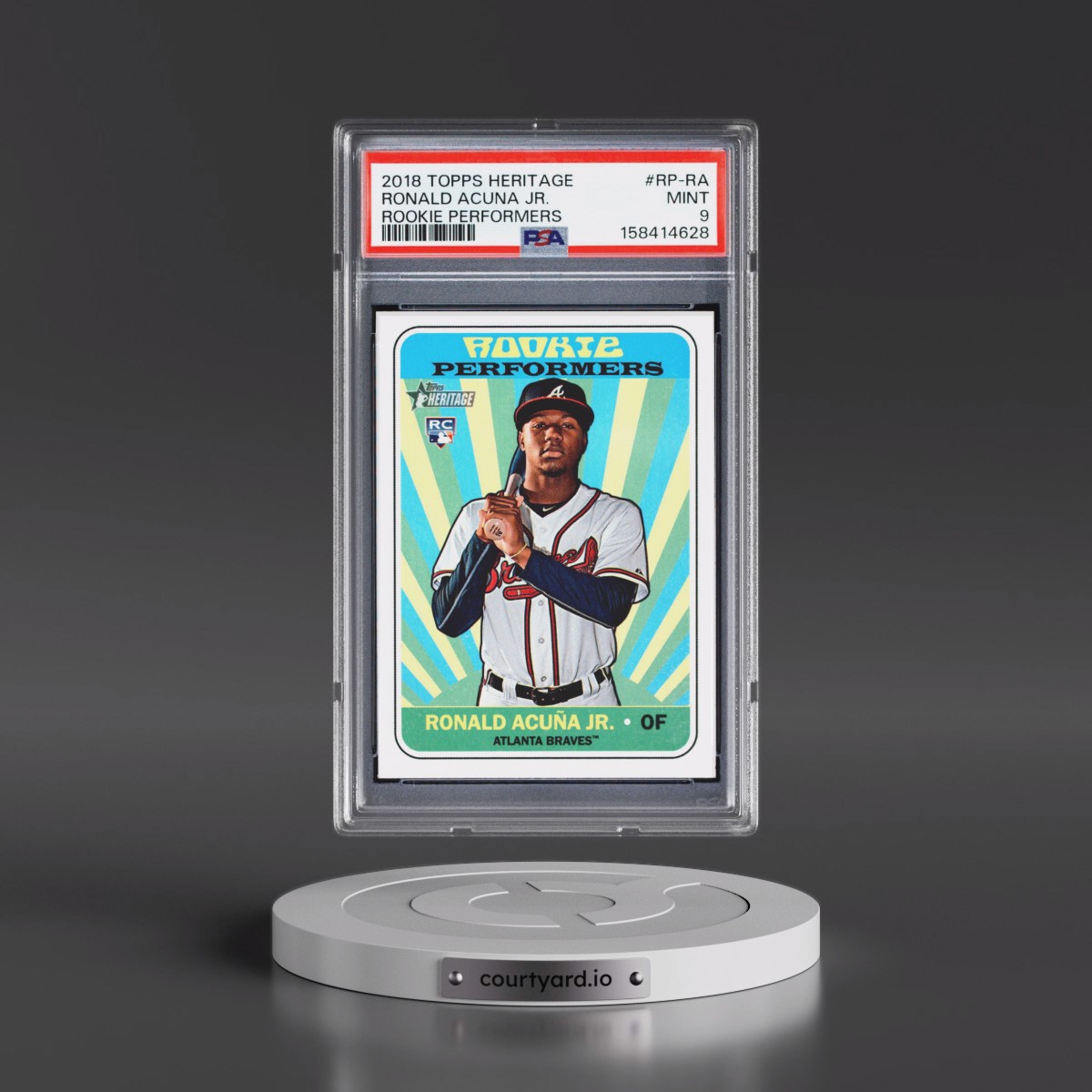 2018 Topps Heritage Rookie Performers #RP-RA Ronald Acuna Jr. (PSA 9 MINT)