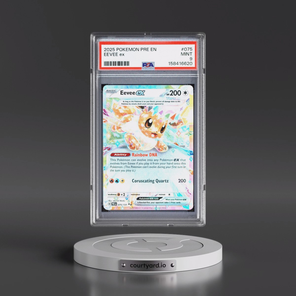 2025 Pokémon Pre EN-Prismatic Evolutions #075 Eevee EX - Holo (PSA 9 MINT)