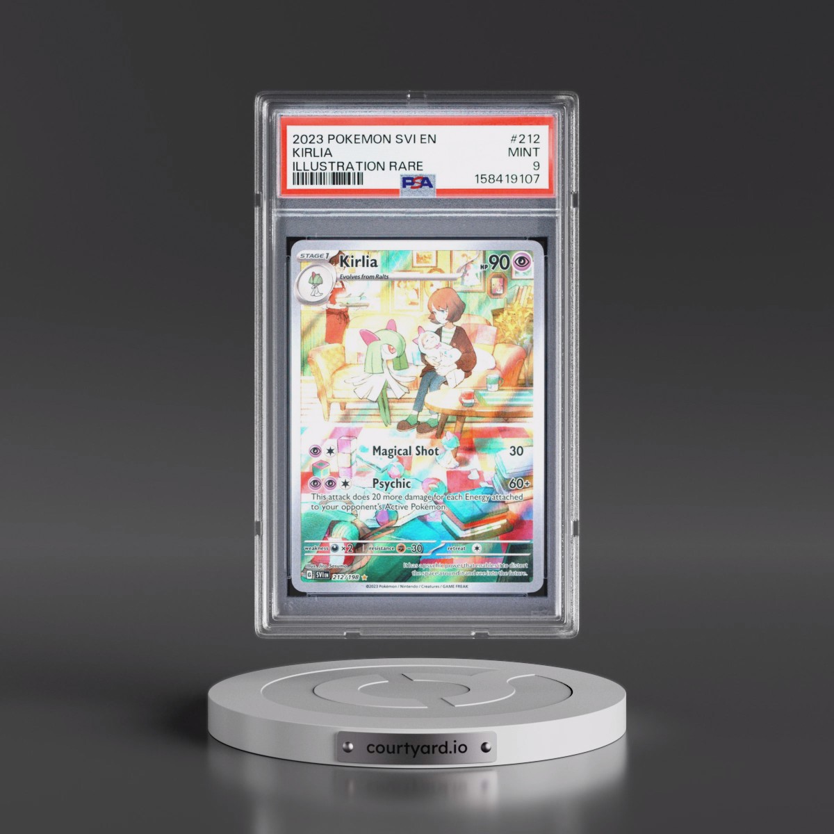 2023 Pokémon Svi EN-Scarlet & Violet #212 Kirlia - Illustration Rare (PSA 9 MINT)
