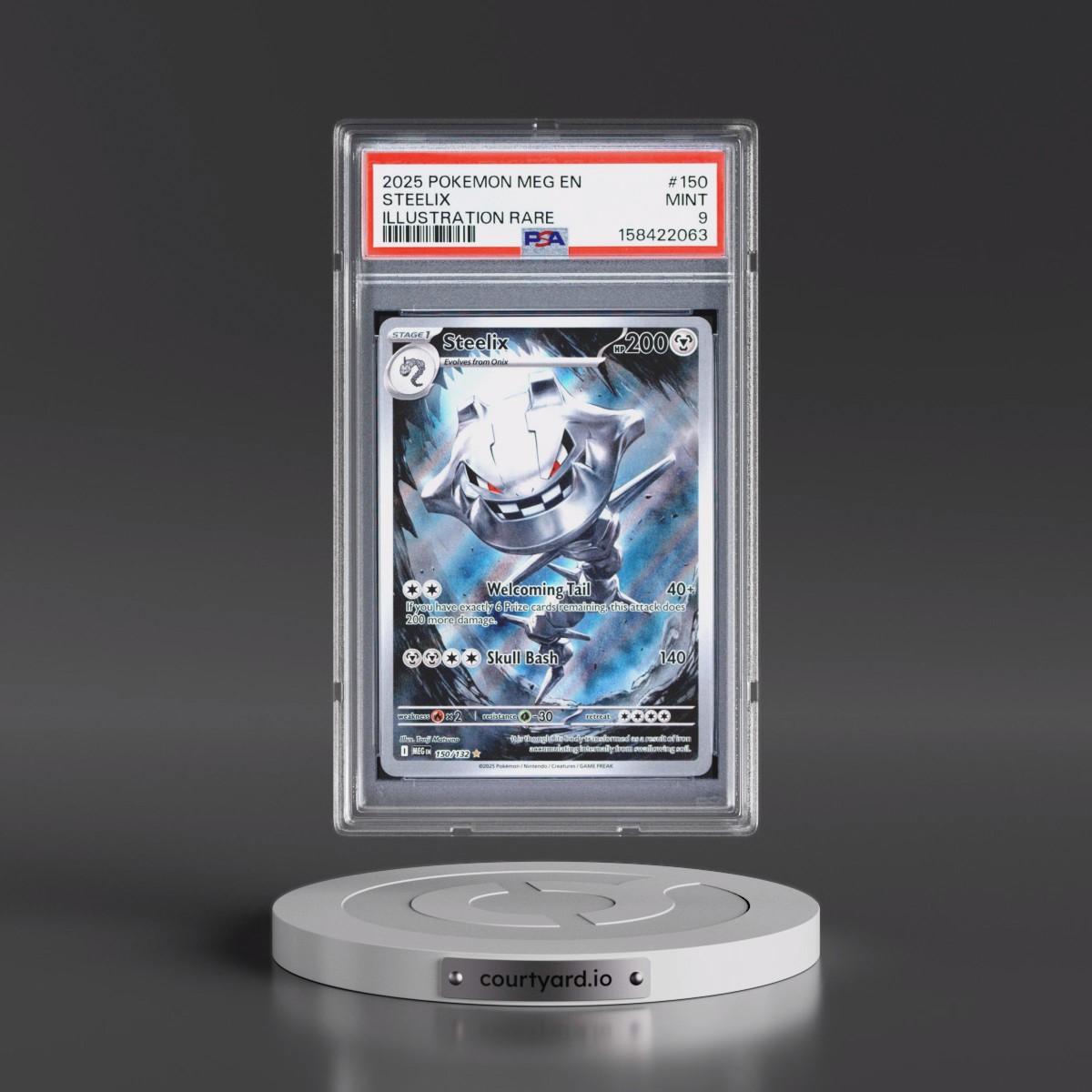 2025 Pokémon Meg EN-Mega Evolution #150 Steelix - Illustration Rare (PSA 9 MINT)