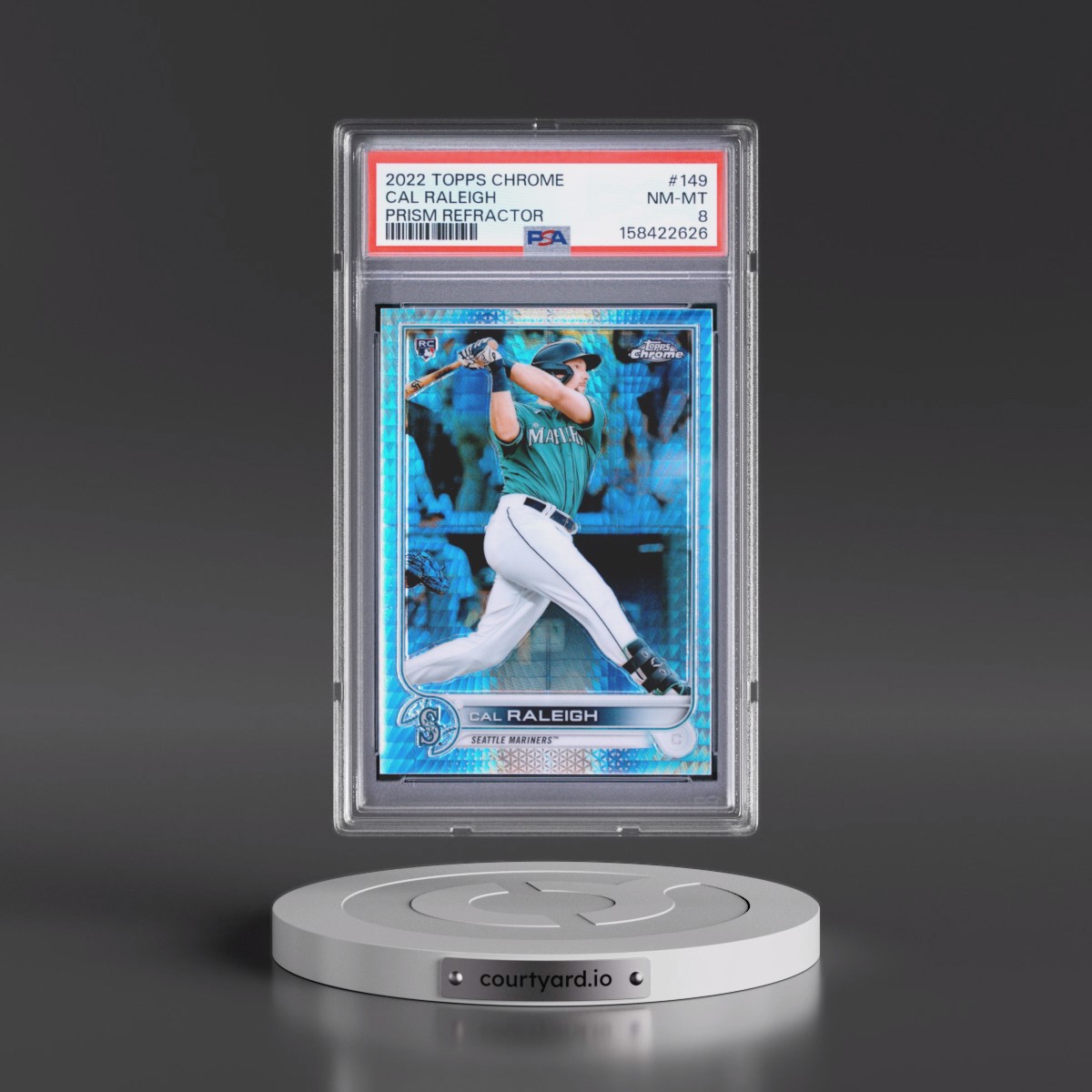 2022 Topps Chrome Cal Raleigh - Prism Refractor #149 PSA 8