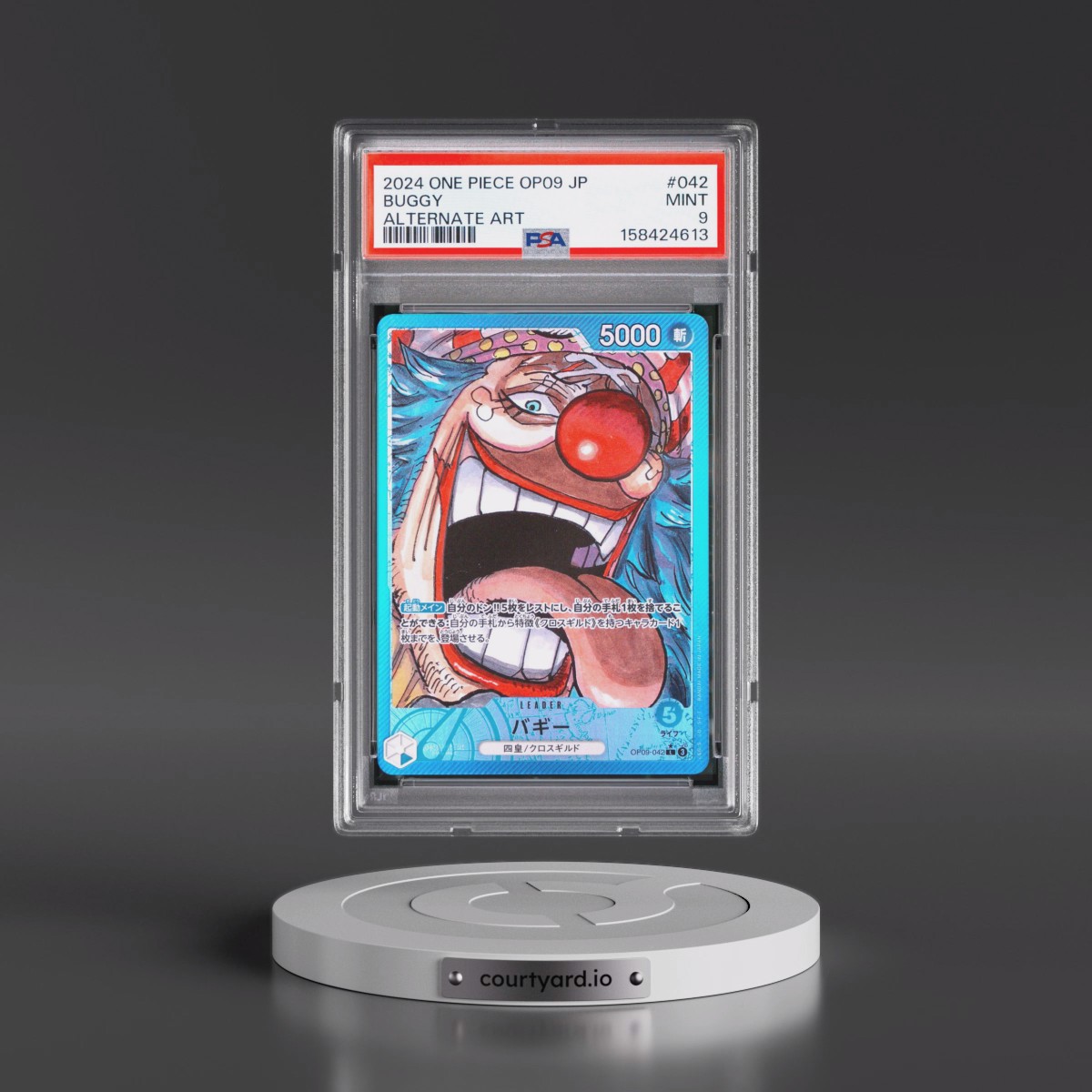 2024 One Piece Japanese OP09-Emperors in the New World #042 Buggy - Alternate Art (PSA 9 MINT)