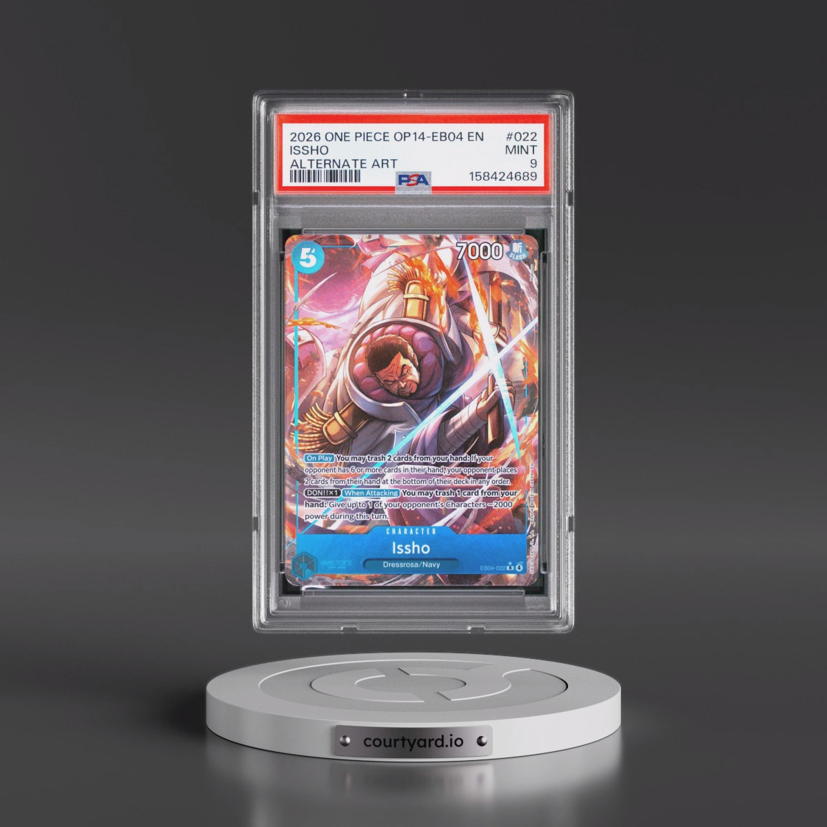 2026 One Piece OP14-EB04-the Azure Sea's Seven #022 Issho - Alternate Art (PSA 9 MINT)