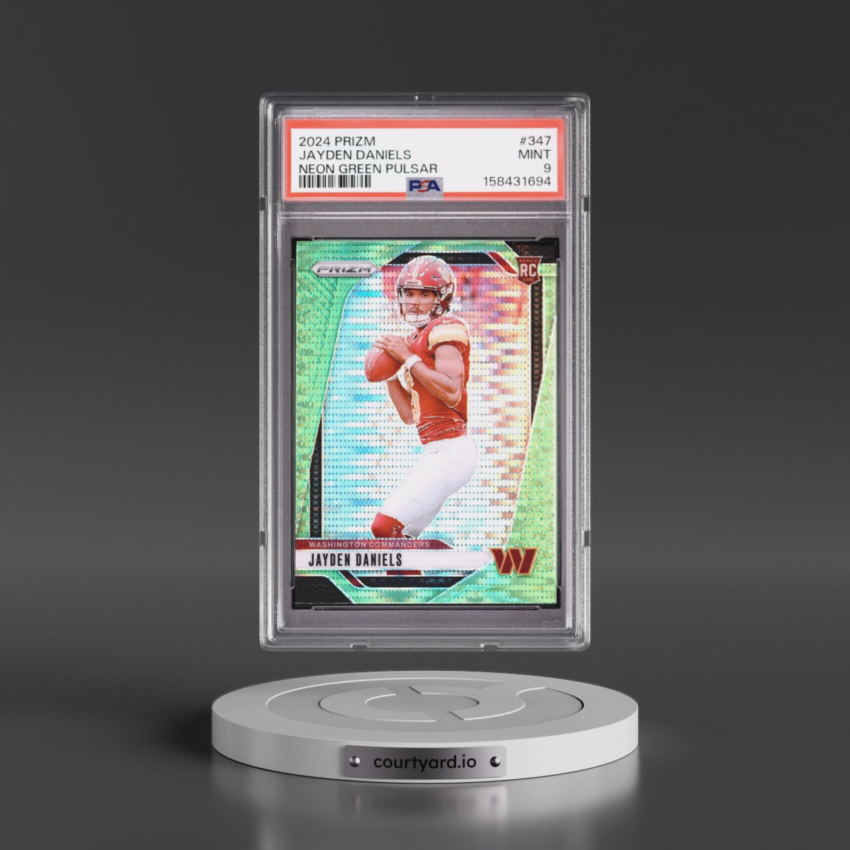 2024 Panini Prizm #347 Jayden Daniels - Neon Green Pulsar (PSA 9 MINT)