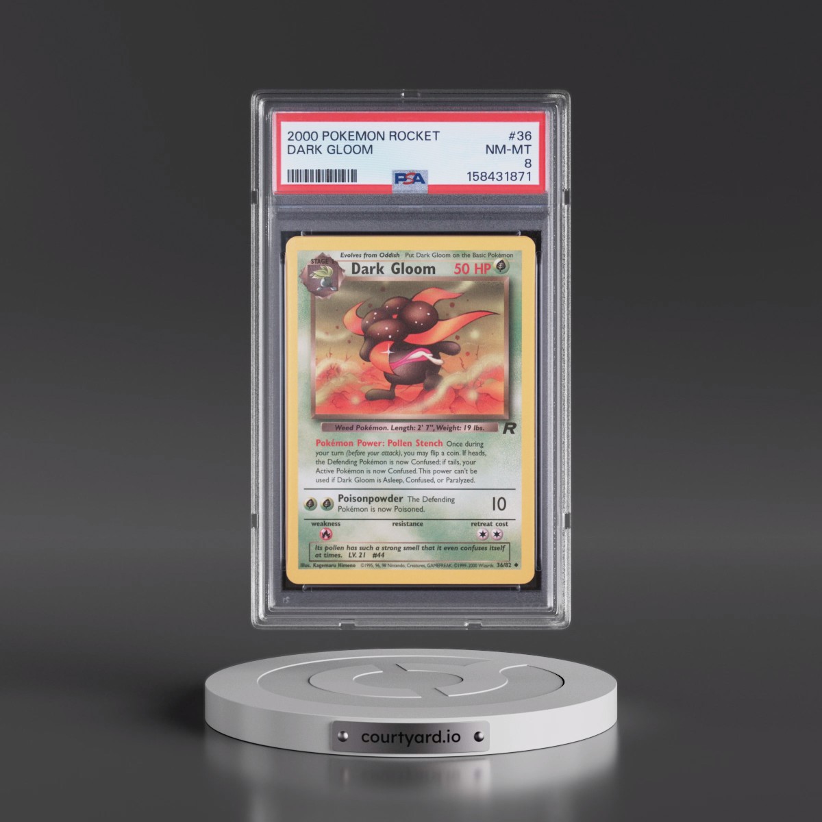 2000 Pokémon Rocket #36 Dark Gloom (PSA 8 NM-MT)