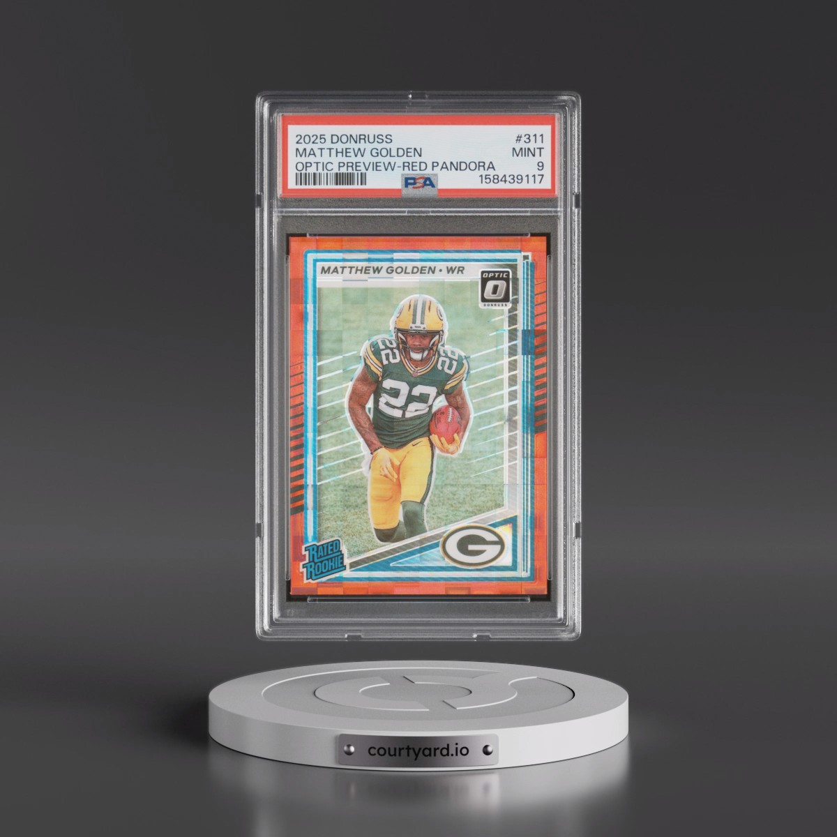 2025 Panini Donruss #311 Matthew Golden - Optic Preview-Red Pandora (PSA 9 MINT)