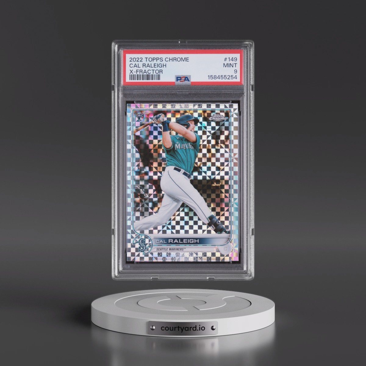 2022 Topps Chrome #149 Cal Raleigh - X-Fractor (PSA 9 MINT)