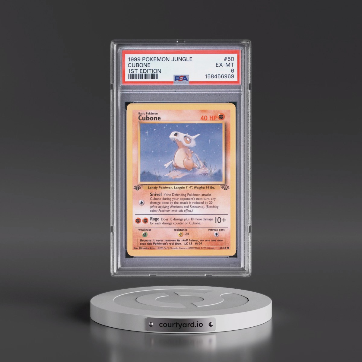 1999 Pokémon Jungle #50 Cubone - 1st Edition (PSA 6 EX-MT)