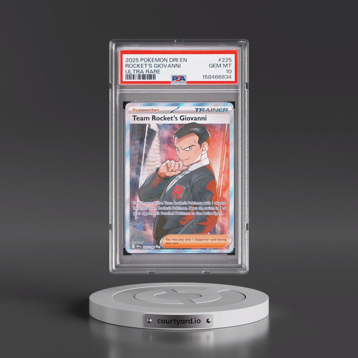 2025 Pokémon Dri EN-Destined Rivals #225 Team Rocket's Giovanni - Ultra Rare (PSA 10 GEM MINT)
