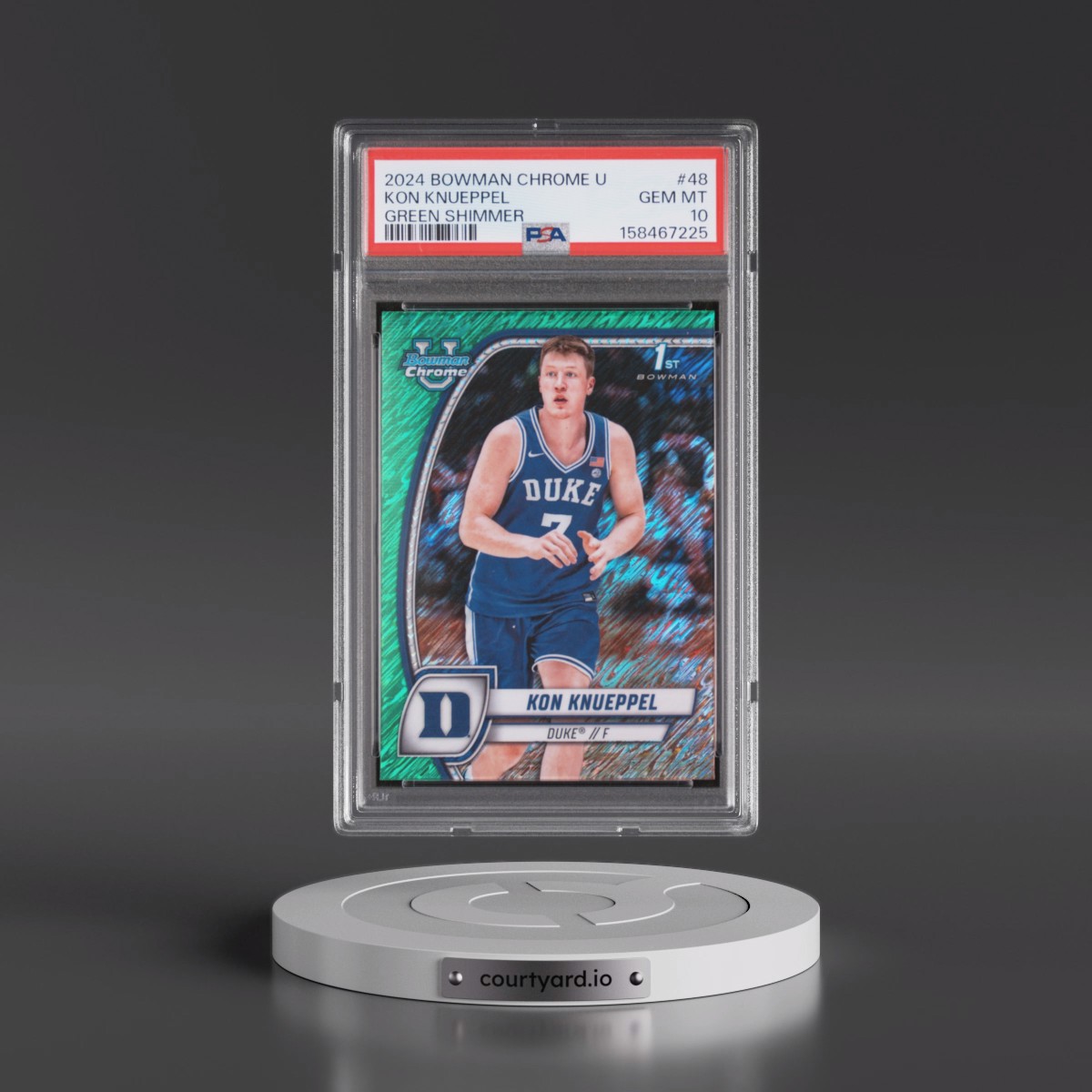 2024 Bowman Chrome University Kon Knueppel - Green Shimmer #48 PSA 10