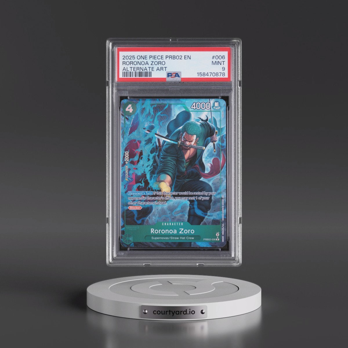 2025 One Piece PRB02-Premium Booster -One Piece Card the Best- Vol.2 #006 Roronoa Zoro - Alternate Art (PSA 9 MINT)