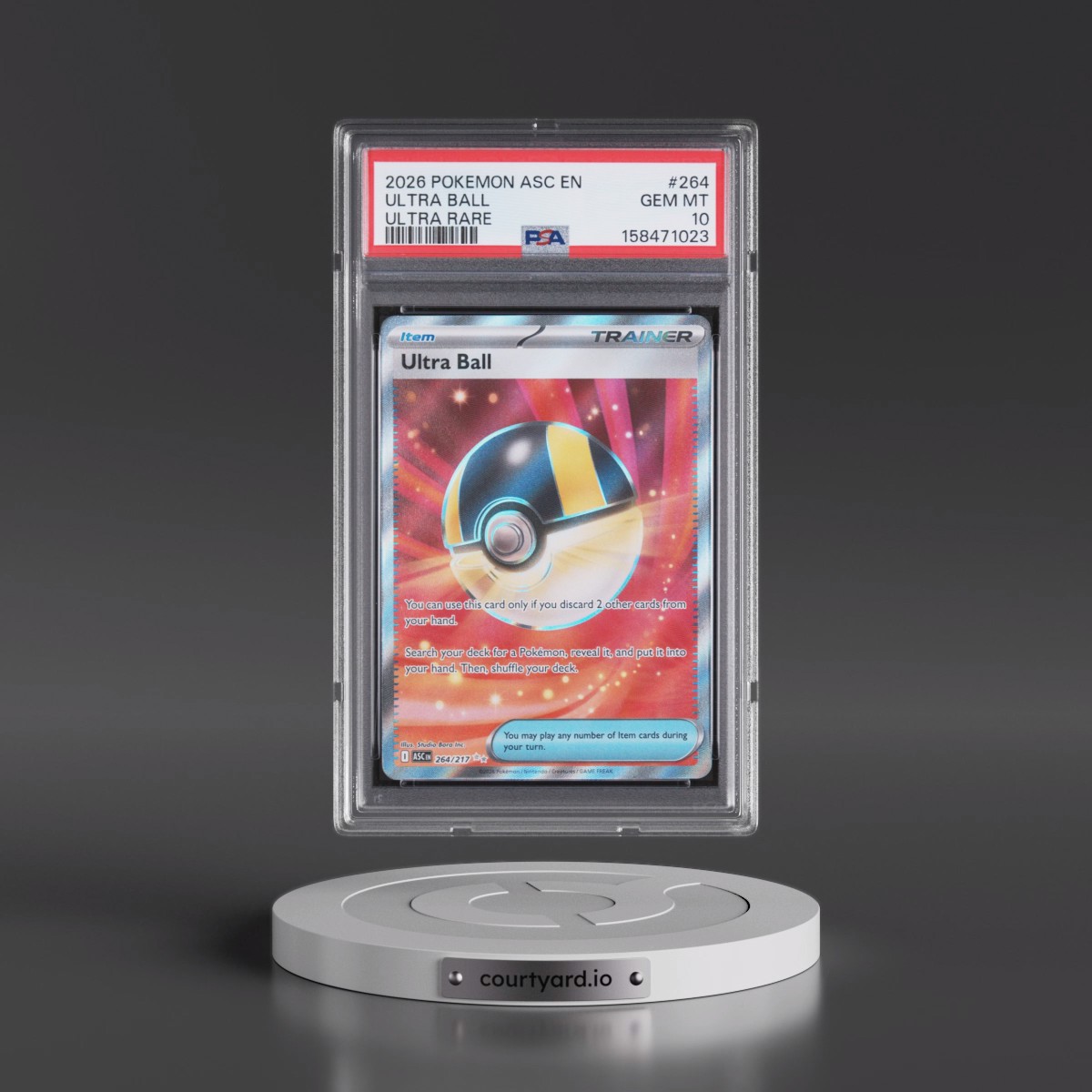2026 Pokémon Asc EN-Ascended Heroes #264 Ultra Ball - Ultra Rare (PSA 10 GEM MINT)