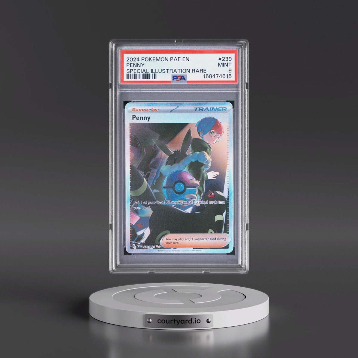 2024 Pokémon Paf EN-Paldean Fates #239 Penny - Special Illustration Rare (PSA 9 MINT)