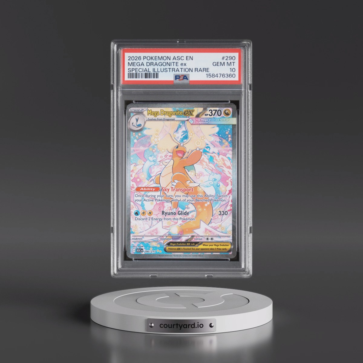 2026 Pokémon Asc EN-Ascended Heroes #290 Mega Dragonite EX - Holo Special Illustration Rare (PSA 10 GEM MINT)