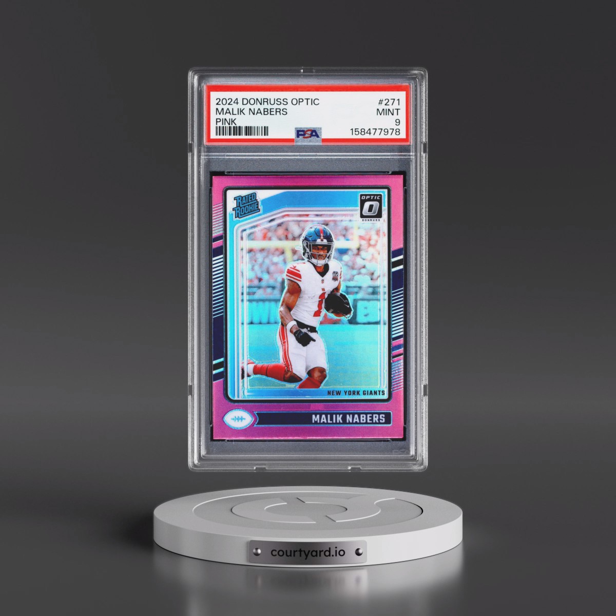 2024 Panini Donruss Optic #271 Malik Nabers - Pink (PSA 9 MINT)