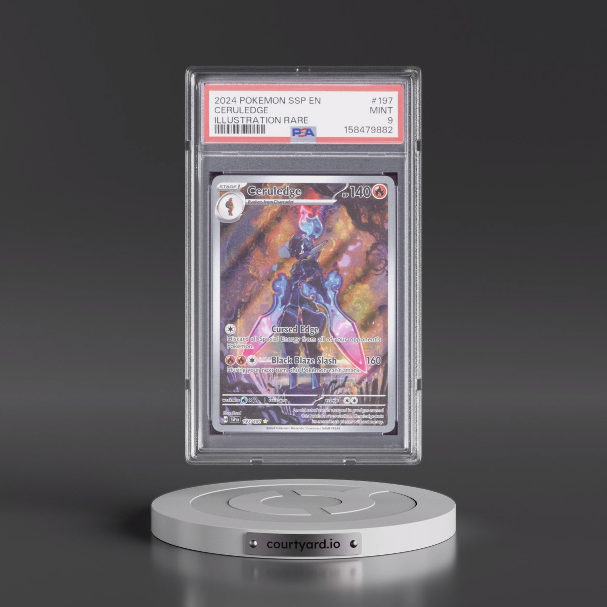 2024 Pokémon Ssp EN-Surging Sparks #197 Ceruledge - Illustration Rare (PSA 9 MINT)