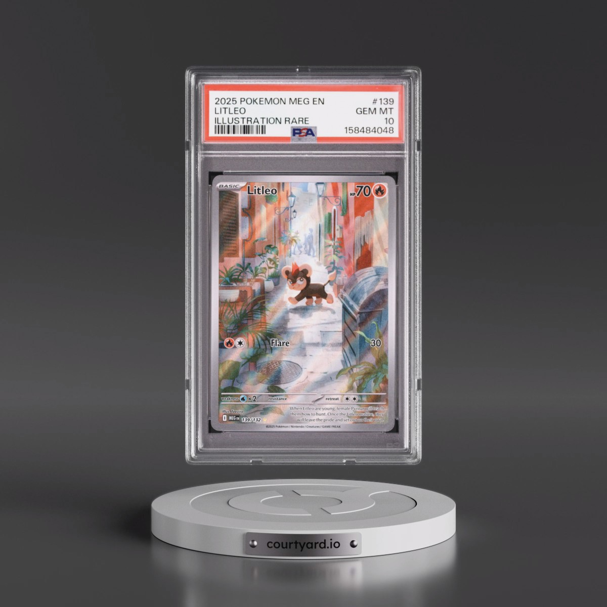 2025 Pokémon Meg EN-Mega Evolution #139 Litleo - Illustration Rare (PSA 10 GEM MINT)