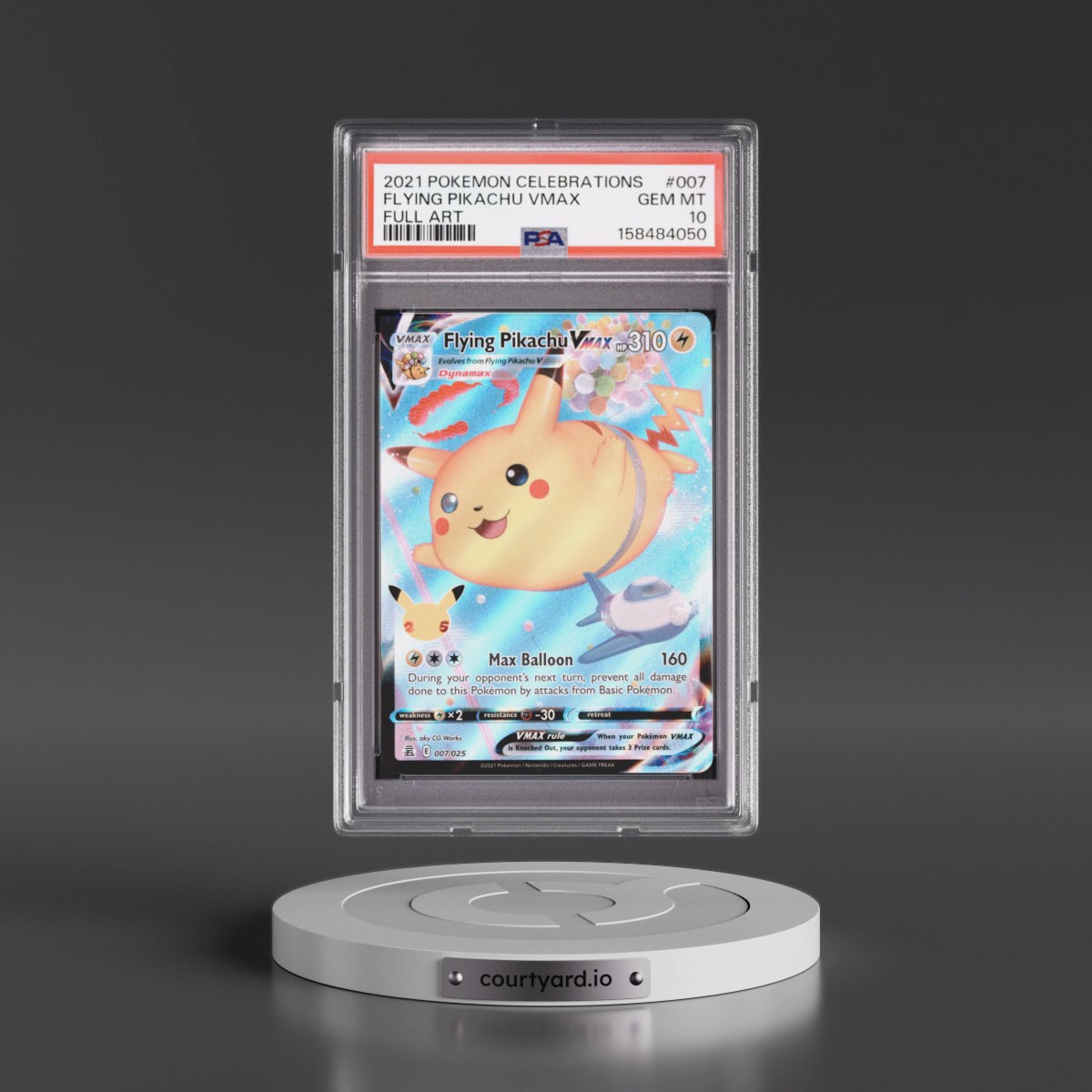 2021 Pokémon Celebrations #007 Flying Pikachu Vmax - Full Art (PSA 10 GEM MINT)