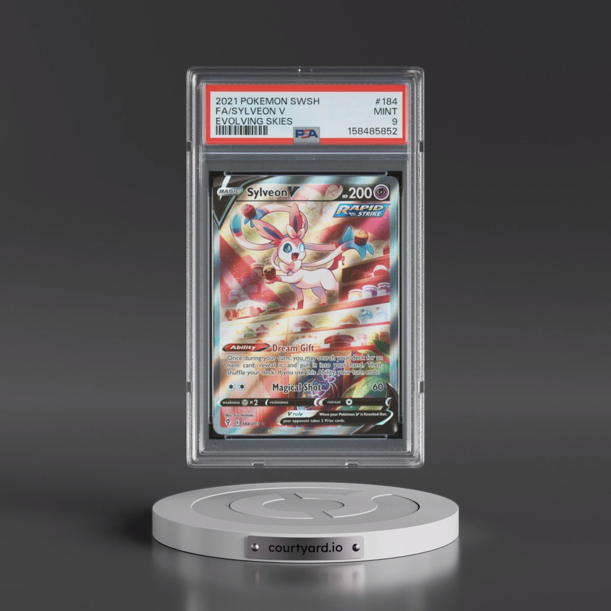 2021 Pokémon Sword & Shield Evolving Skies #184 Sylveon V - Holo Full Art (PSA 9 MINT)