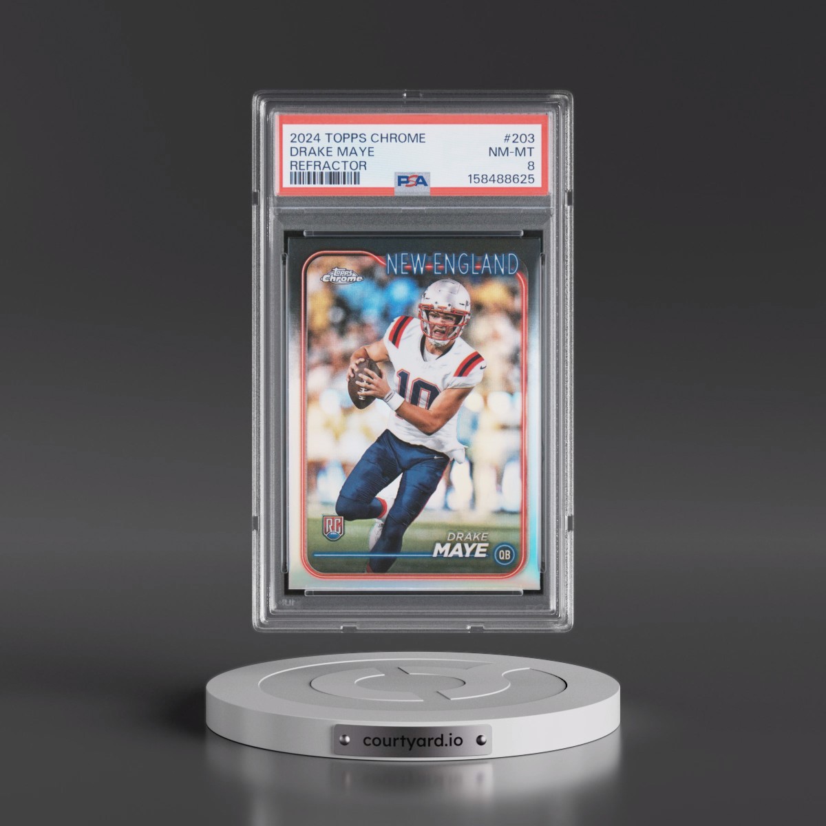 2024 Topps Chrome #203 Drake Maye - Refractor (PSA 8 NM-MT)