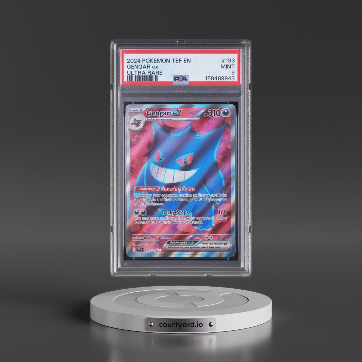 2024 Pokémon Tef EN-Temporal Forces #193 Gengar EX - Holo Ultra Rare (PSA 9 MINT)