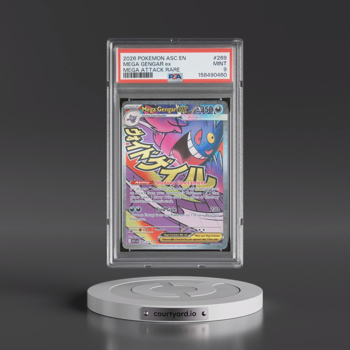 2026 Pokémon Asc EN-Ascended Heroes #269 Mega Gengar EX - Holo Mega Attack Rare (PSA 9 MINT)