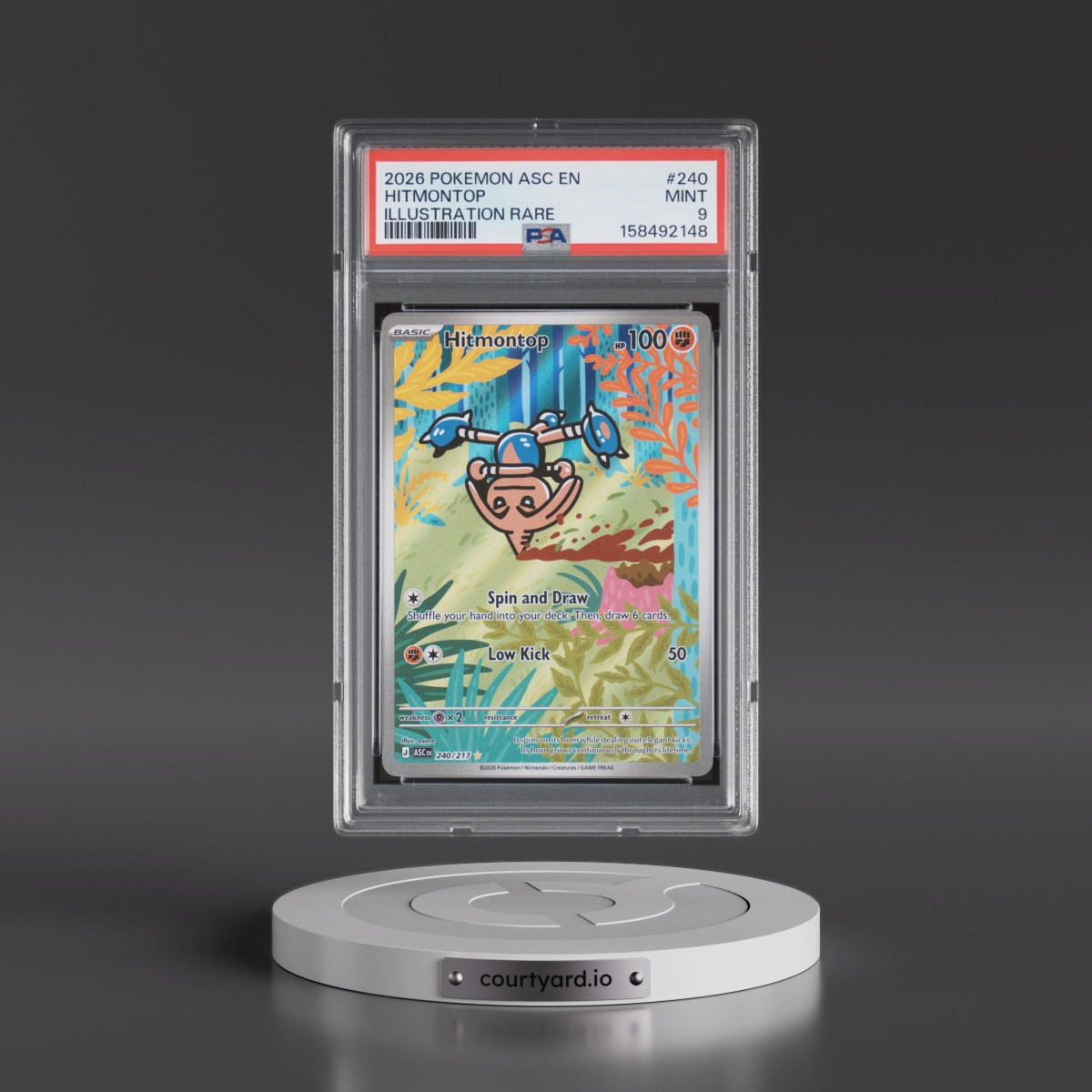 2026 Pokémon Asc EN-Ascended Heroes #240 Hitmontop - Illustration Rare (PSA 9 MINT)