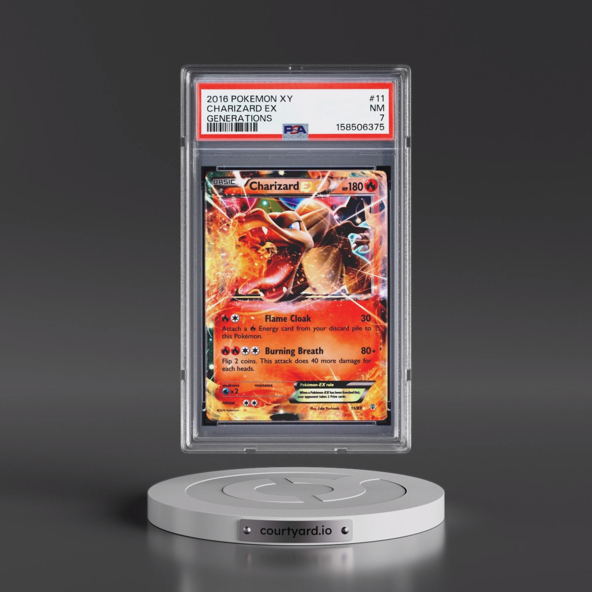 2016 Pokémon XY Generations #11 Charizard EX - Holo (PSA 7 NM)