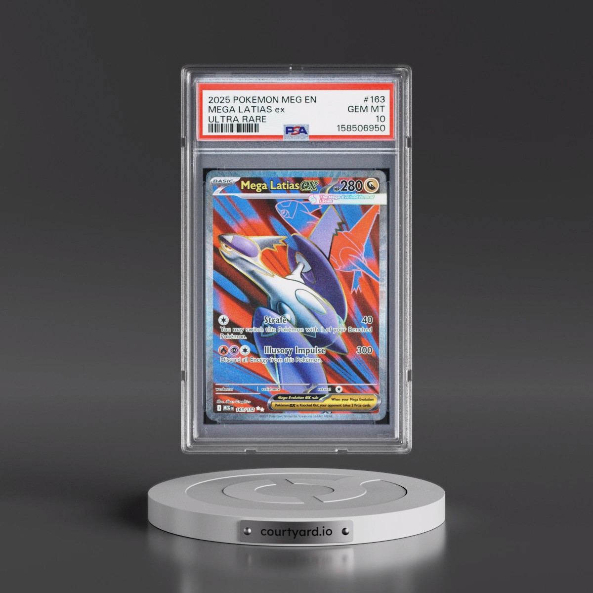 2025 Pokémon Meg EN-Mega Evolution #163 Mega Latias EX - Holo Ultra Rare (PSA 10 GEM MINT)