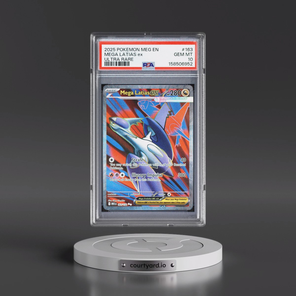 2025 Pokémon Meg EN-Mega Evolution #163 Mega Latias EX - Holo Ultra Rare (PSA 10 GEM MINT)